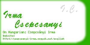 irma csepcsanyi business card